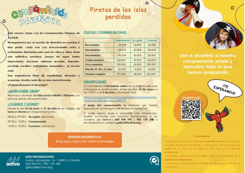 CAMPAMENTO ACTIVA 2025 SAN PÍO X 320012 - Inscríbete