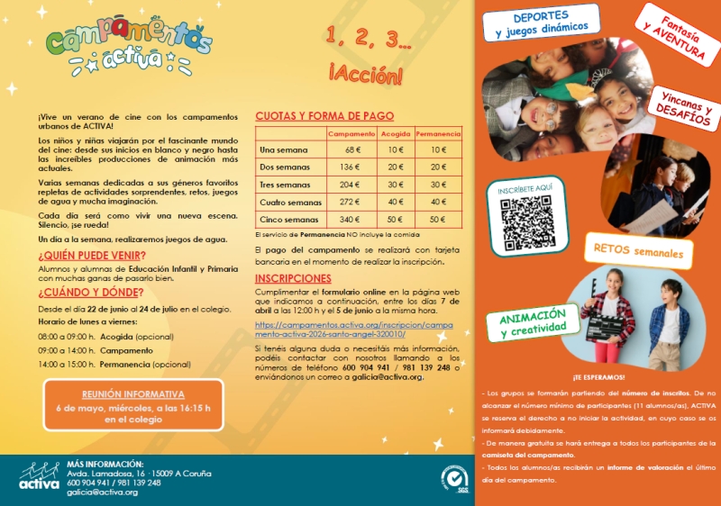 CAMPAMENTO ACTIVA 2026 SANTO ANGEL 320010  - Inscríbete