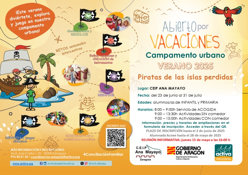 509044 CEIP ANA MAYAYO- ABIERTO POR VACACIONES VERANO JUNIO / JULIO 2025 - Inscríbete