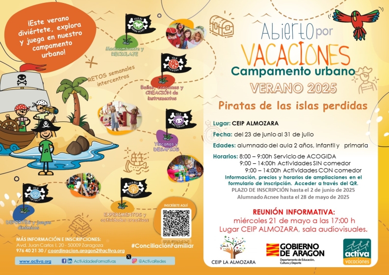 509083 CPI LA ALMOZARA - ABIERTO POR VACACIONES VERANO JUNIO / JULIO 2025 - Inscríbete