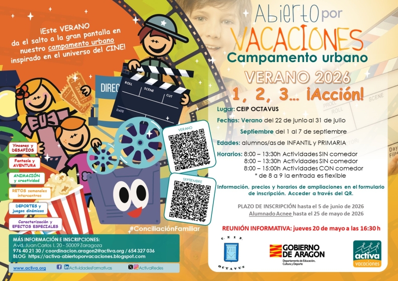 500299 CEIP OCTAVUS - ABIERTO POR VACACIONES VERANO JUNIO / JULIO 2026 - Inscríbete