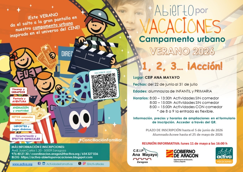 509044 CEIP ANA MAYAYO- ABIERTO POR VACACIONES VERANO JUNIO / JULIO 2026 - Inscriu-te