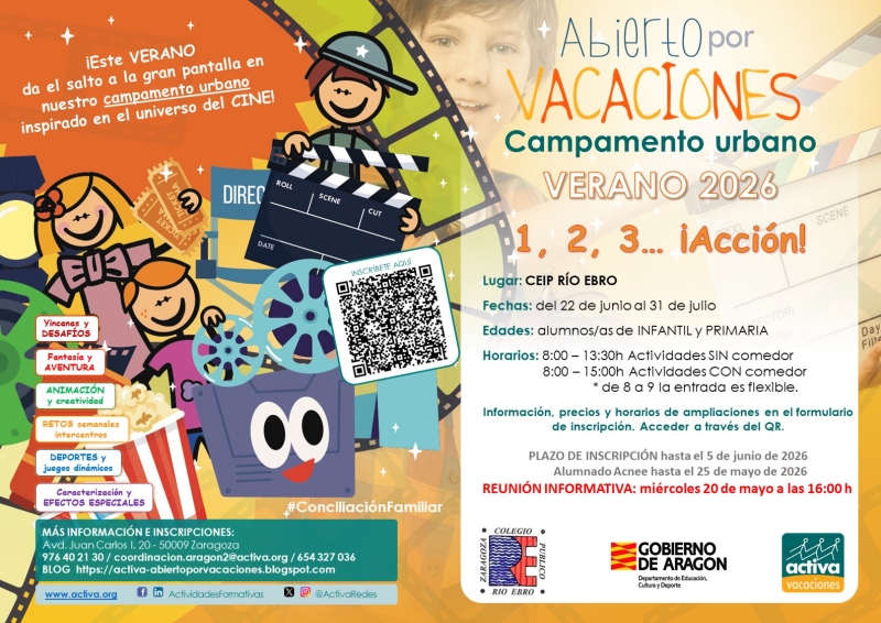509066 CEIP RÍO EBRO - ABIERTO POR VACACIONES VERANO JUNIO / JULIO 2026 - Inscríbete
